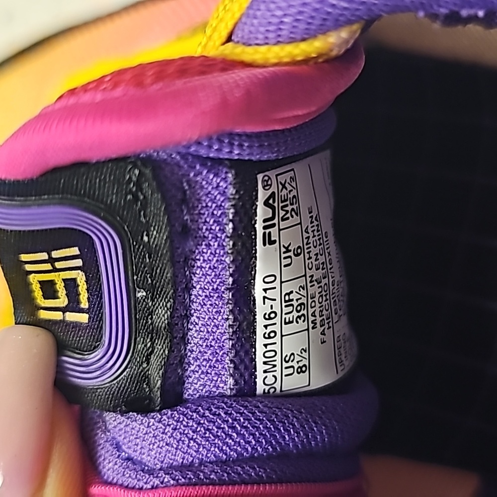 Fila Women's Yellow and Black Sneakers - Picture 8 of 8